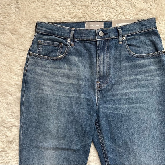 Everlane Jeans The Cheeky Jean High Rise Ankle Raw Hems Blue 30 Crop NWT New - Picture 5 of 12